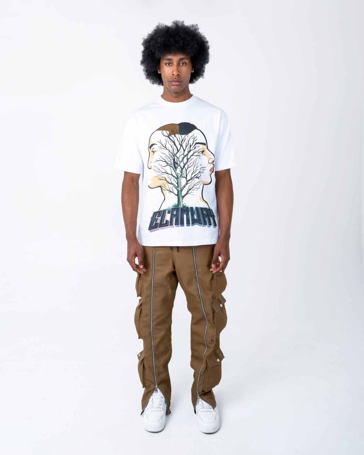Elanway - Oversized T-Shirt With Branch Print In White