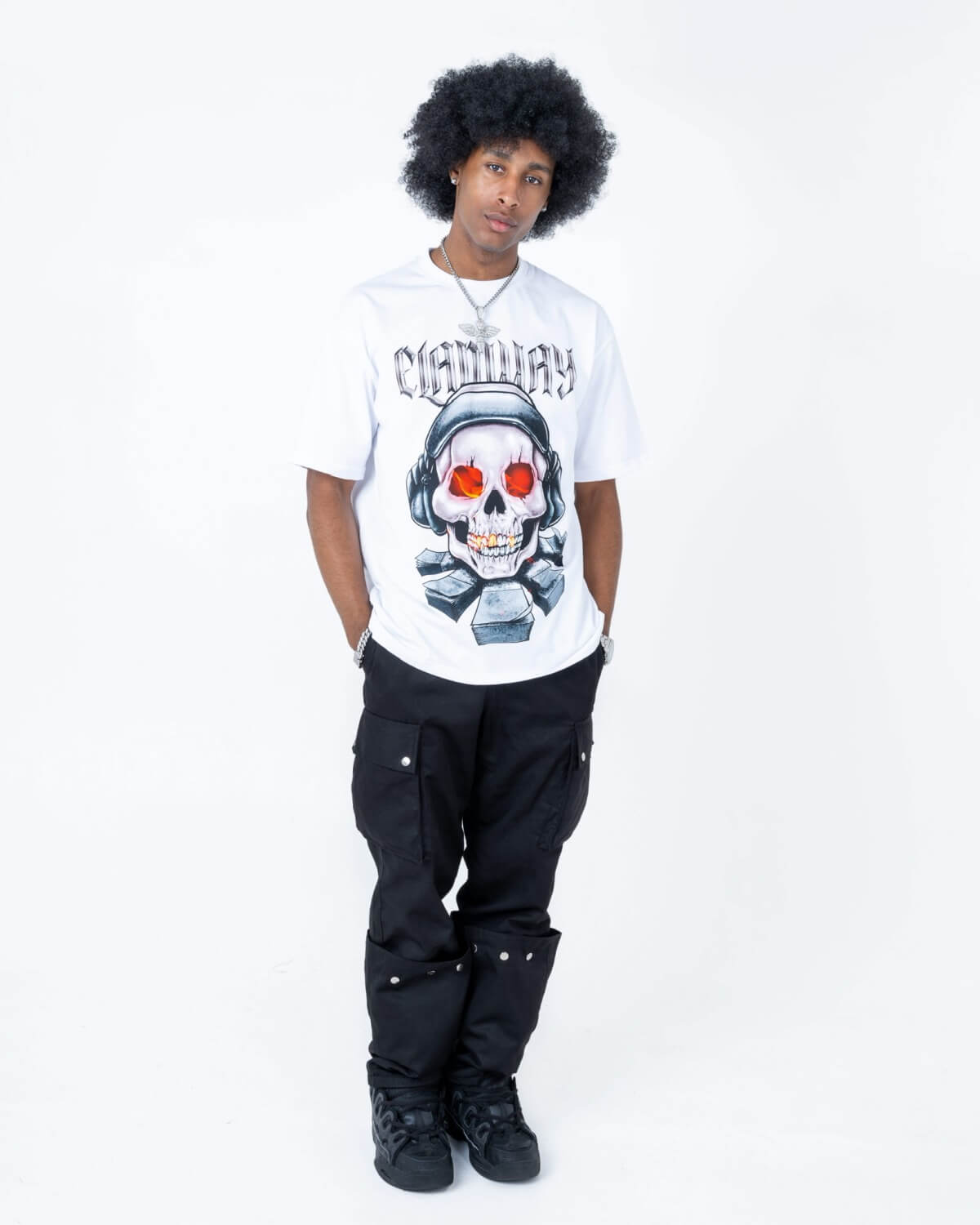 Elanway - Oversized T-Shirt With Skull Print