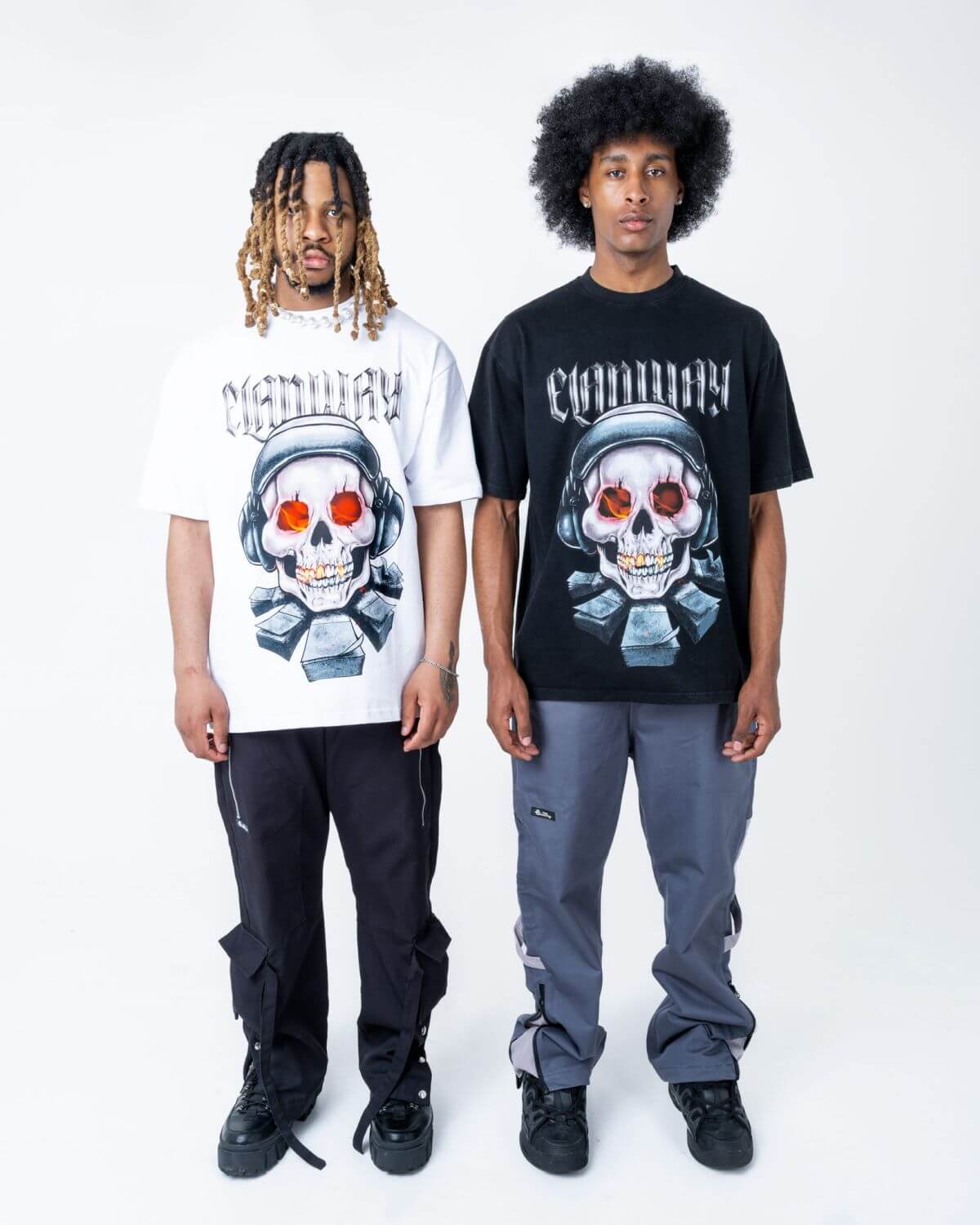 Elanway - Oversized T-Shirt With Skull Print